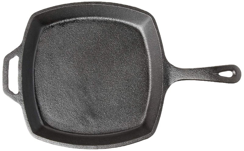 Jim Beam JB0217 10.5" Pre Seasoned Cast Iron Square Skillet for Grill, Gas, Oven, Electric, Induction and Glass", Black - Image 2
